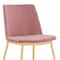 Armen Living Messina Modern Pink Velvet and Gold Metal Leg Dining Room Chairs, PK2 LCMSSIGLPNK - alternate 5